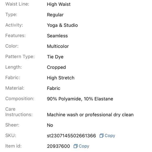 Tie dye colorful black workout wide waistband high waist scrunch butt leggings - Picture 6 of 6